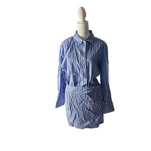 Reformation Women's Tribune Stripe Weston Mini Dress Blue Size 6 NWT